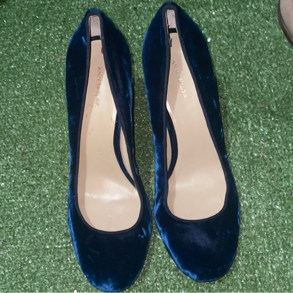 Ann Taylor Shoes - Ann Taylor Blue Velvet Heels Sz 9